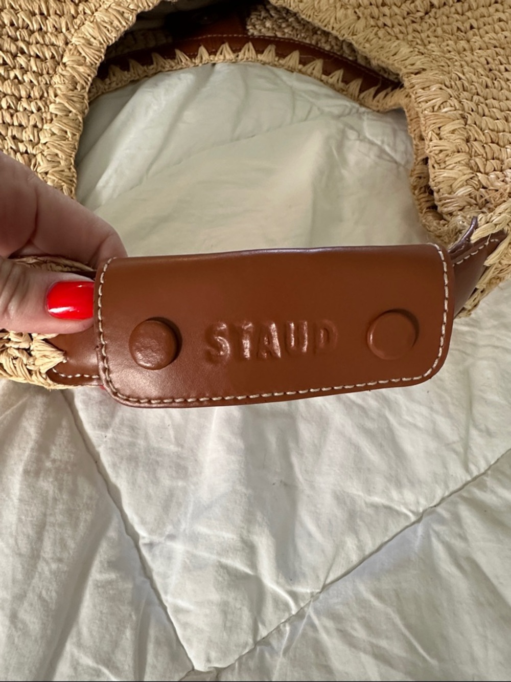 STAUD Tan Woven Hobo Bag - Picture 7 of 10